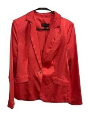 Dana Buchman 10 Red Blazer Single Button Front Long Sleeve Scholarcore Old Money